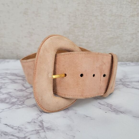 Donna Karan Vintage Oversized Tan Suede Waist Belt Asymetrical main image 7